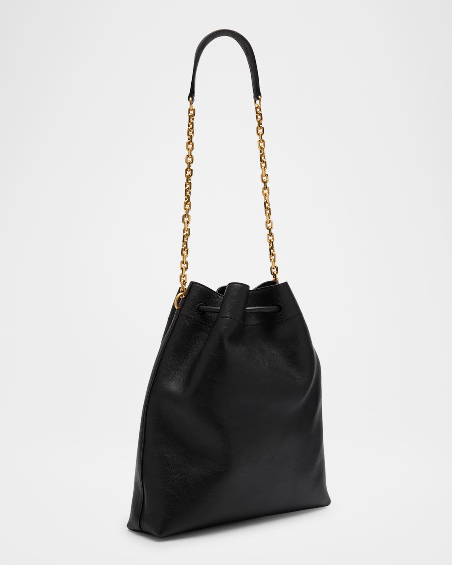 Cinch Leather Drawstring Bucket Bag Product Image