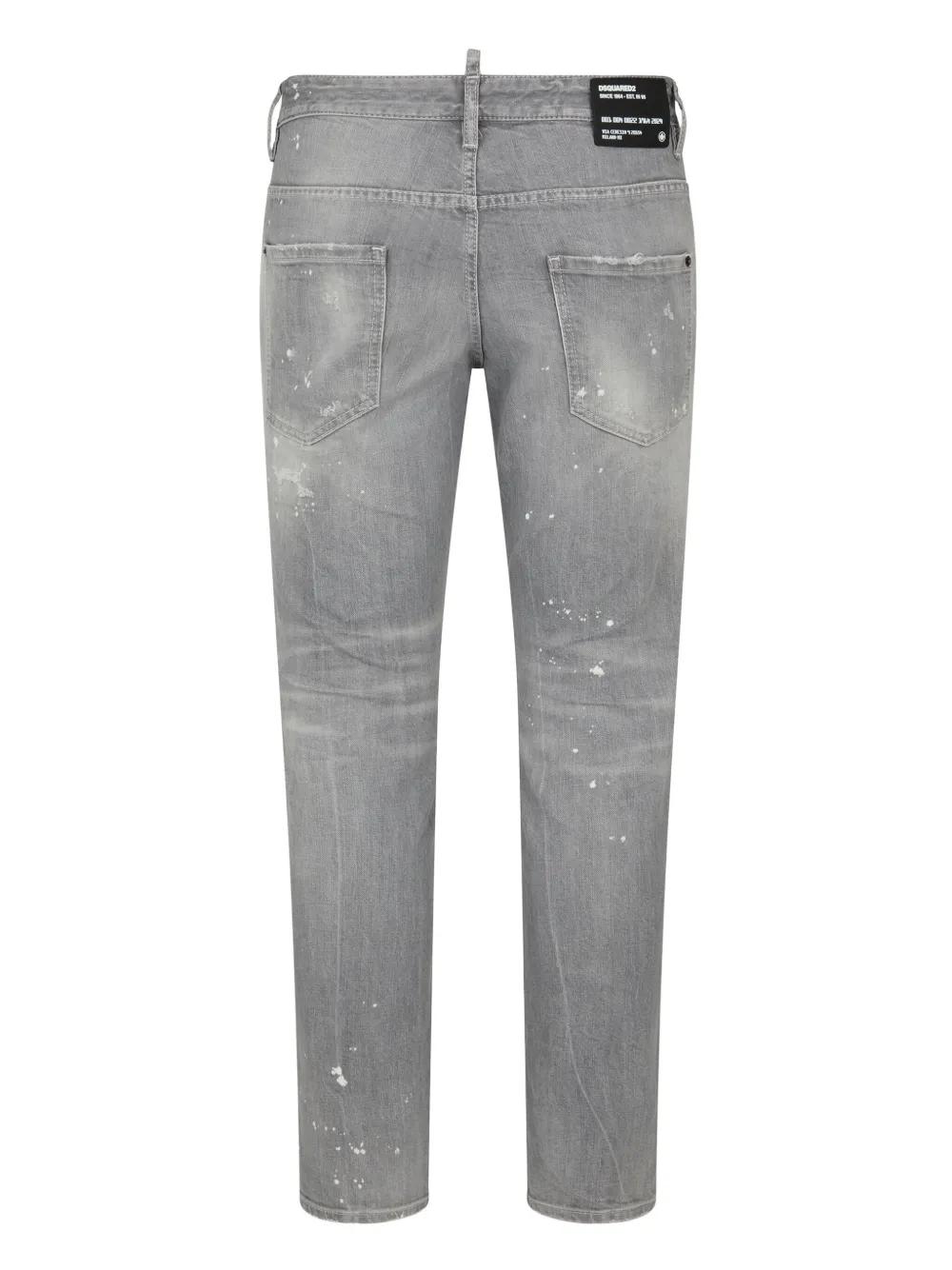distressed paint-splatter jeans Product Image