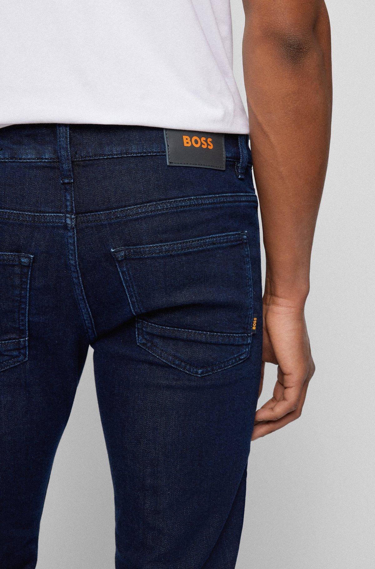 BOSS - Slim-fit jeans in blue comfort-stretch denim - Dark Blue Product Image