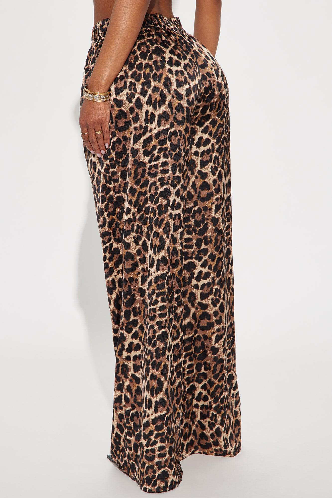 Audrey Leopard Satin Pant - Brown/combo Product Image