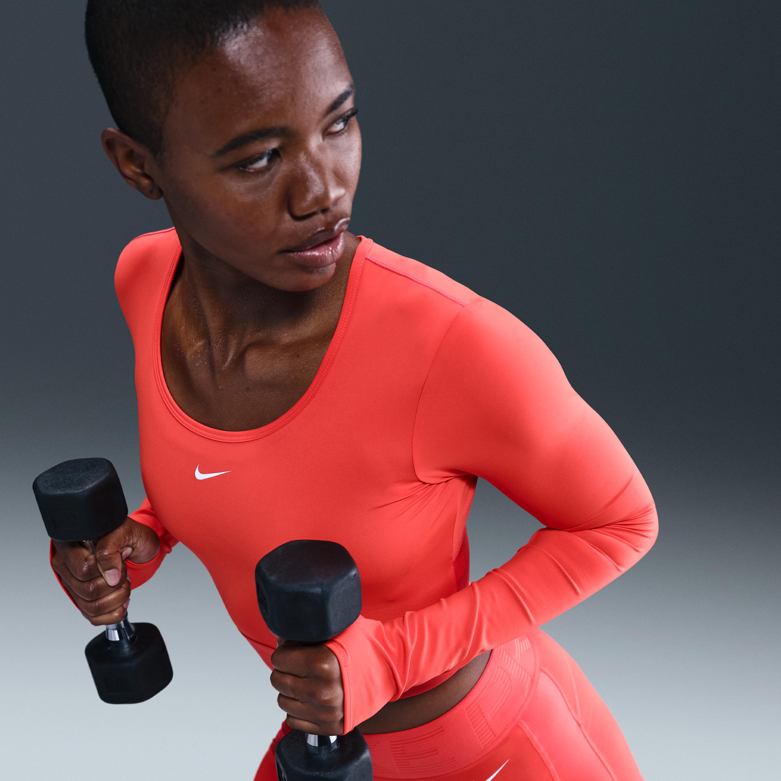 Womens Nike Pro Dri-FIT Cropped Long-Sleeve Top | HV9992-633 Product Image