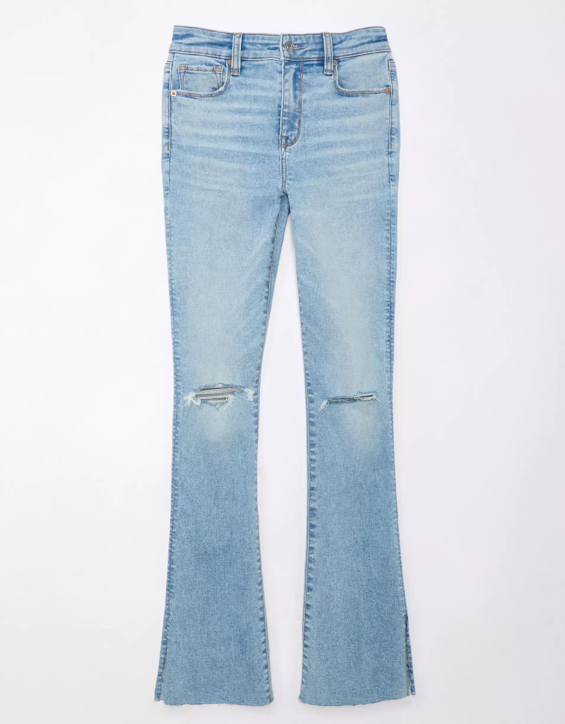 AE Next Level High-Waisted Ripped Skinny Kick Jean Product Image