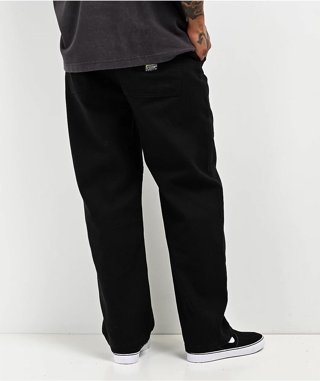 Real Tough Threads Double Knee Black Loose Fit Pants Product Image
