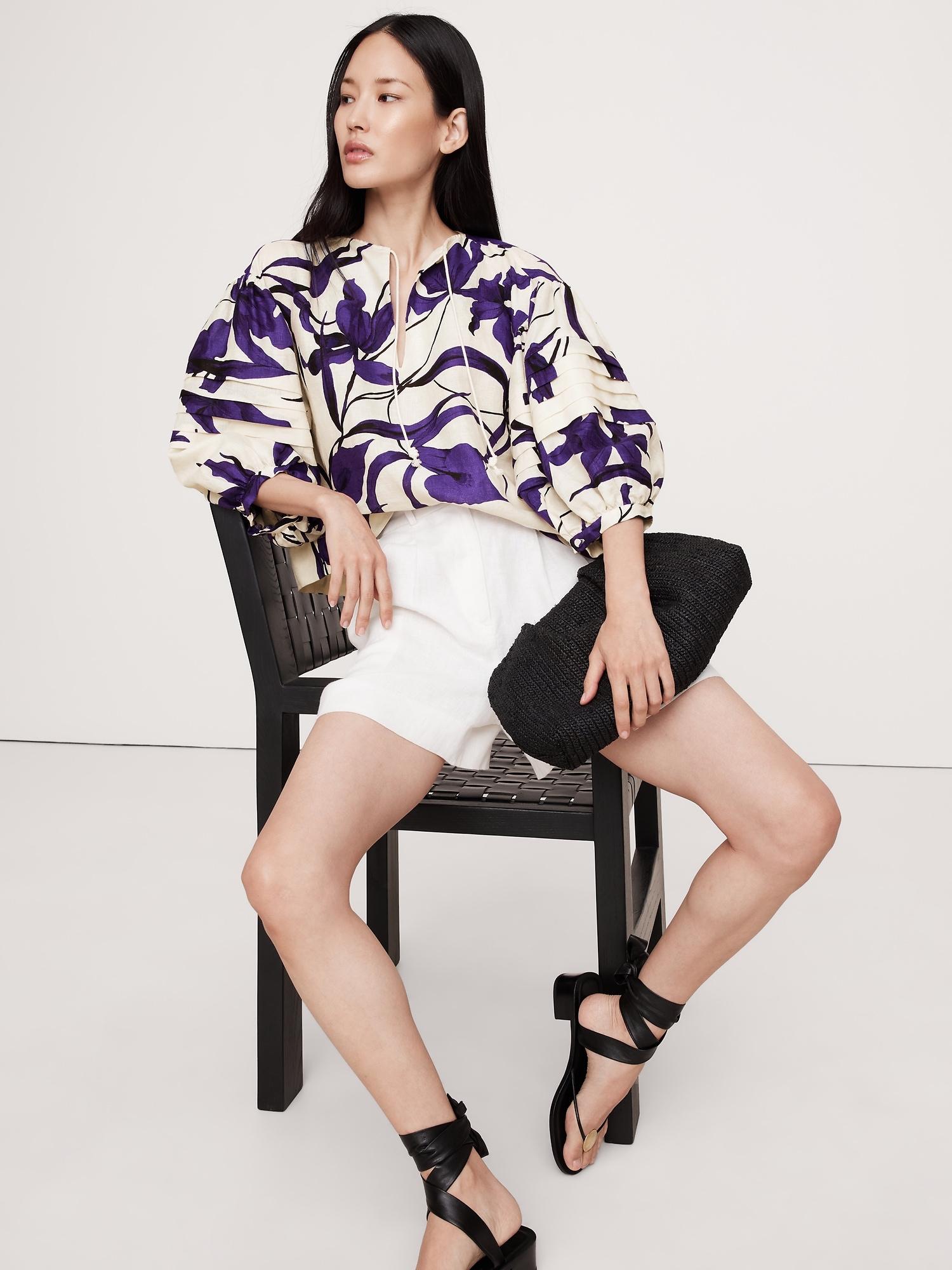 Linen Peasant Blouse Product Image