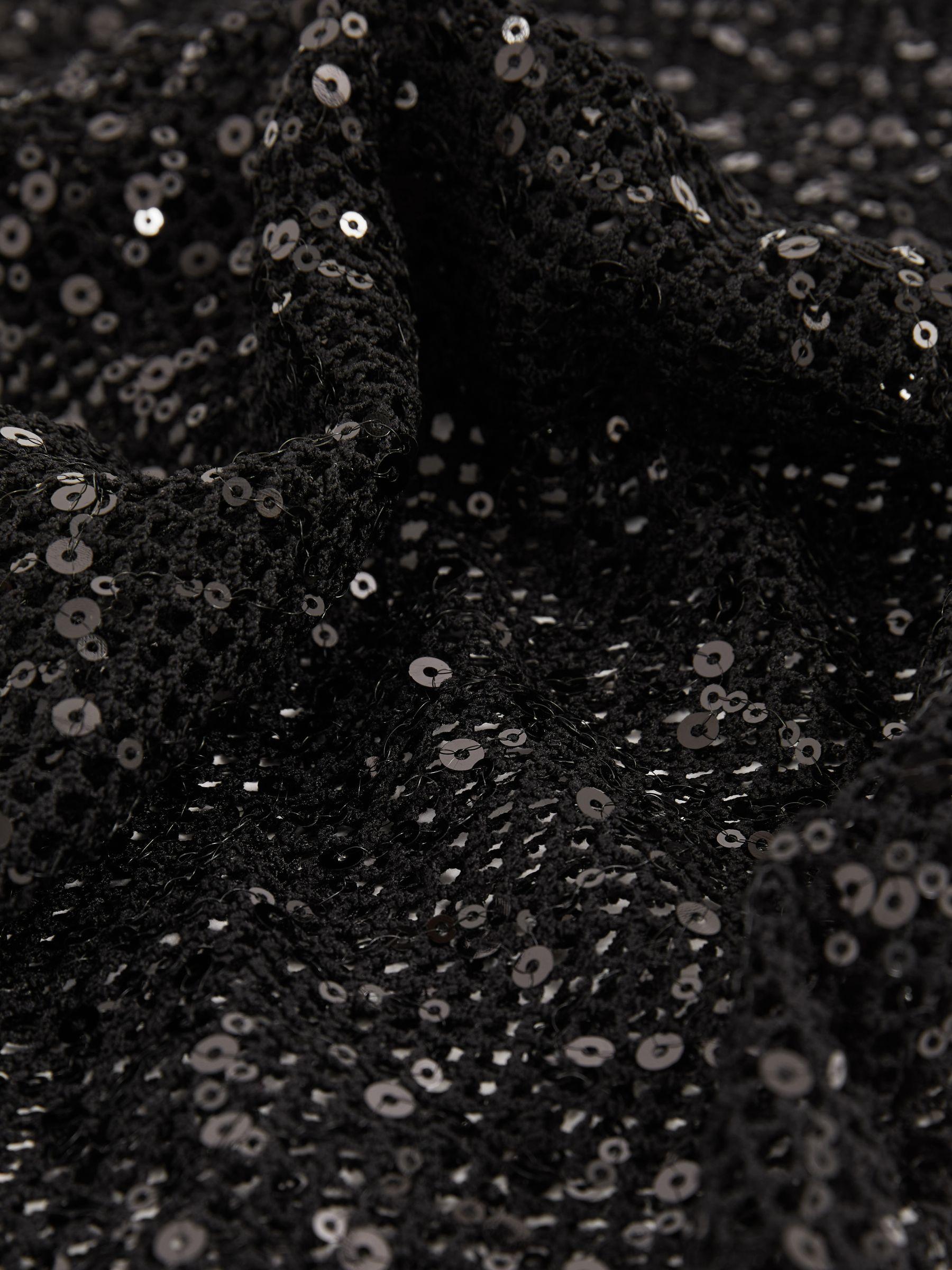 Good American Sequin Crochet Beach Cover-Up Dress in Black Product Image