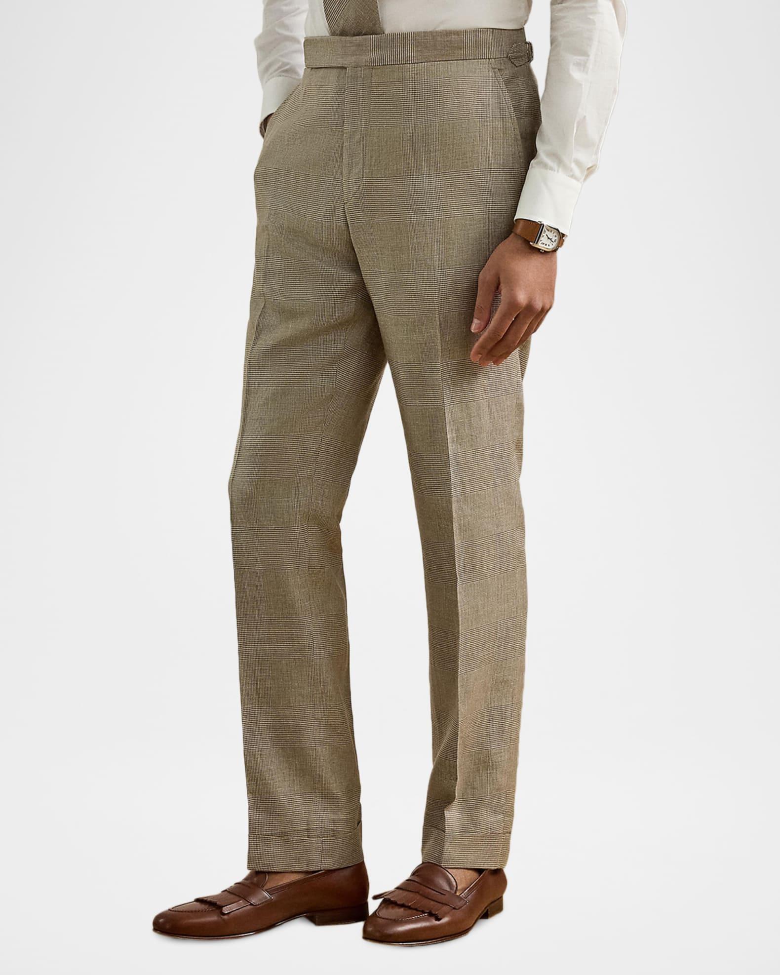Men's Glen Plaid Flat-Front Trousers Product Image