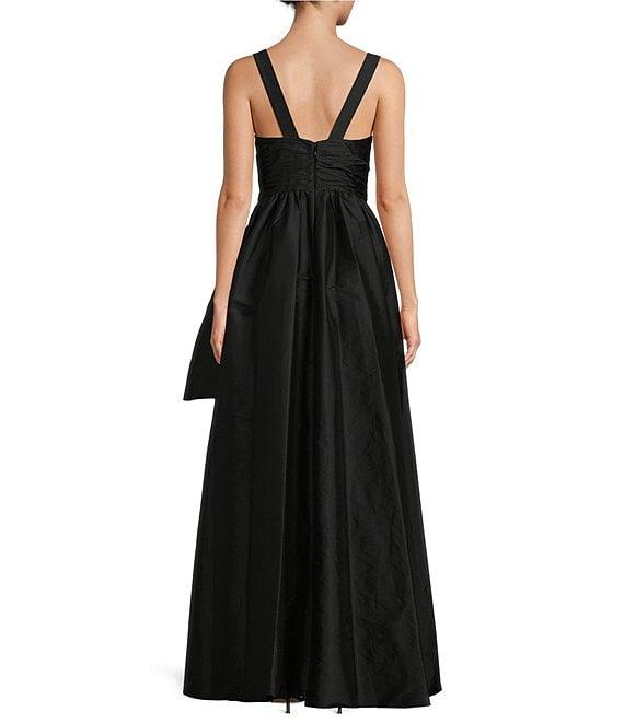 Donna Karan Square Neck Sleeveless Taffeta Bow Ball Gown Product Image