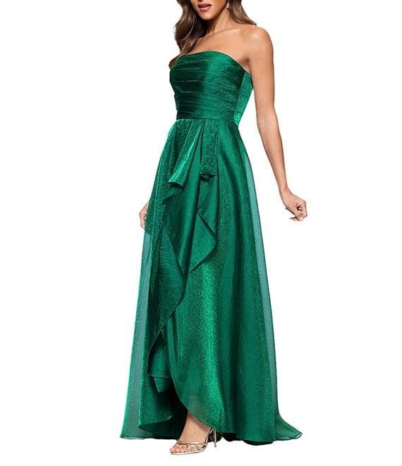 Xscape Strapless Organza Ruffle Gown Product Image