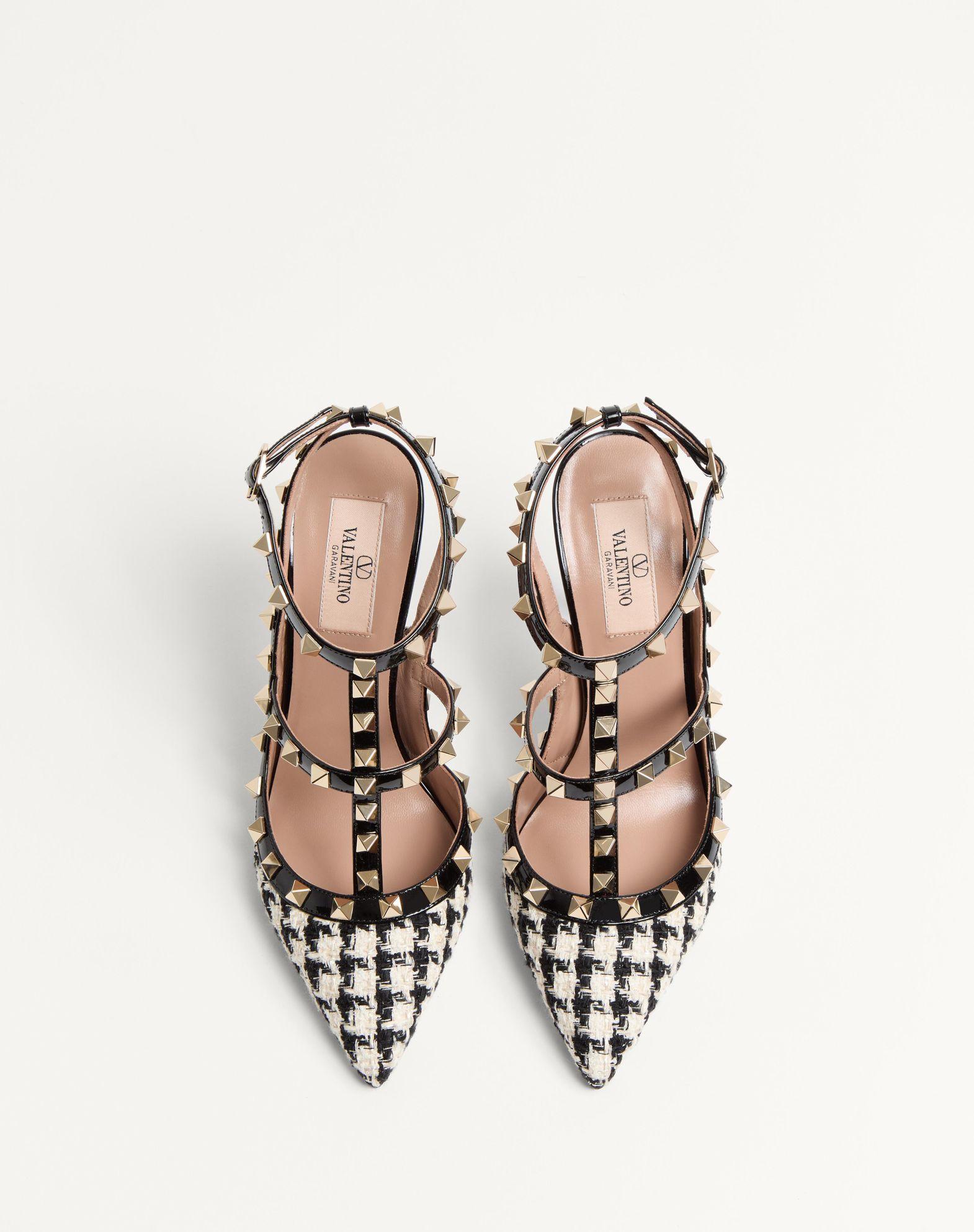 Rockstud Pump In Pied-De-Poule Fabric 100Mm Product Image
