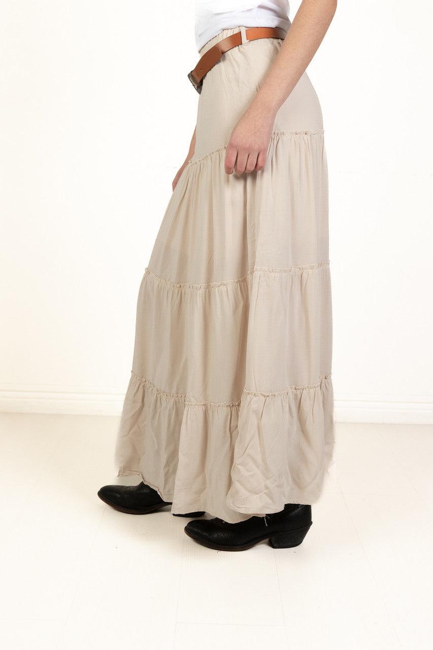 Sand Belted Maxi Skirt Product Image