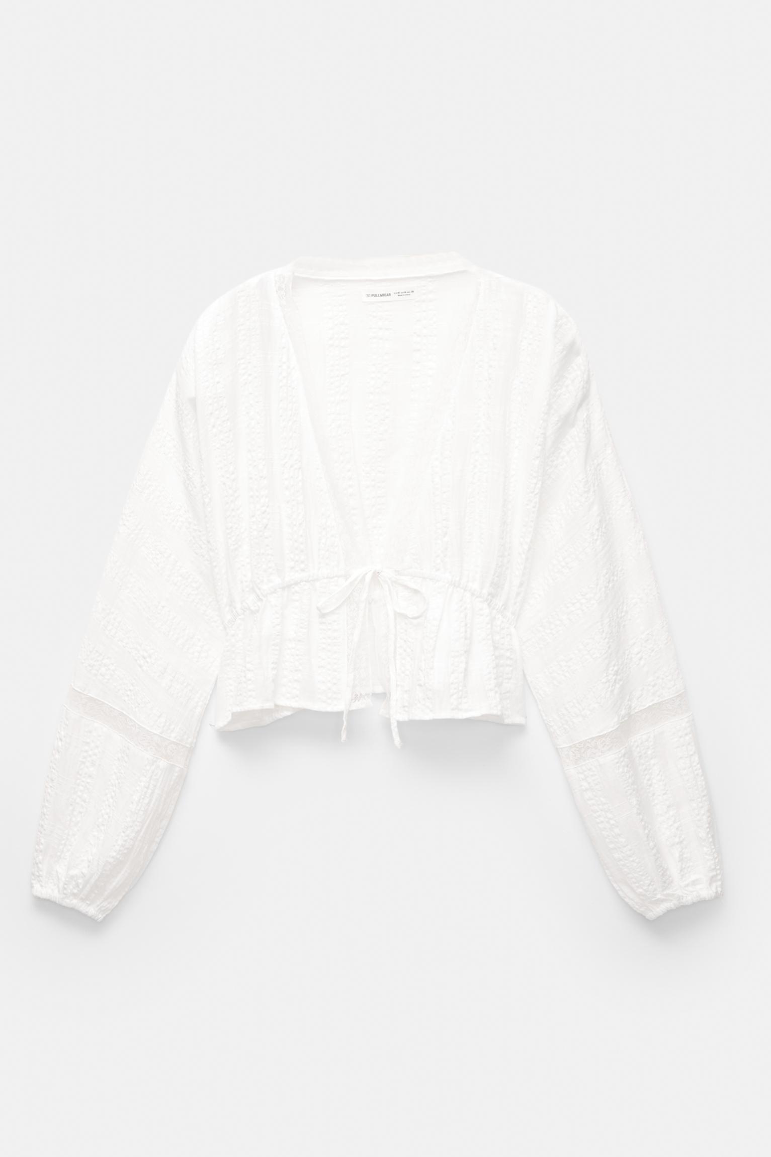 Lace blouse with bow Product Image