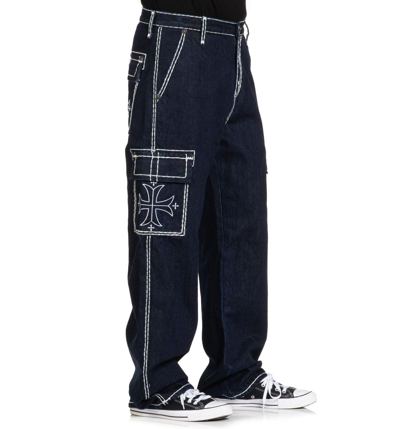 Wide Leg Cargo Jeans Male Product Image