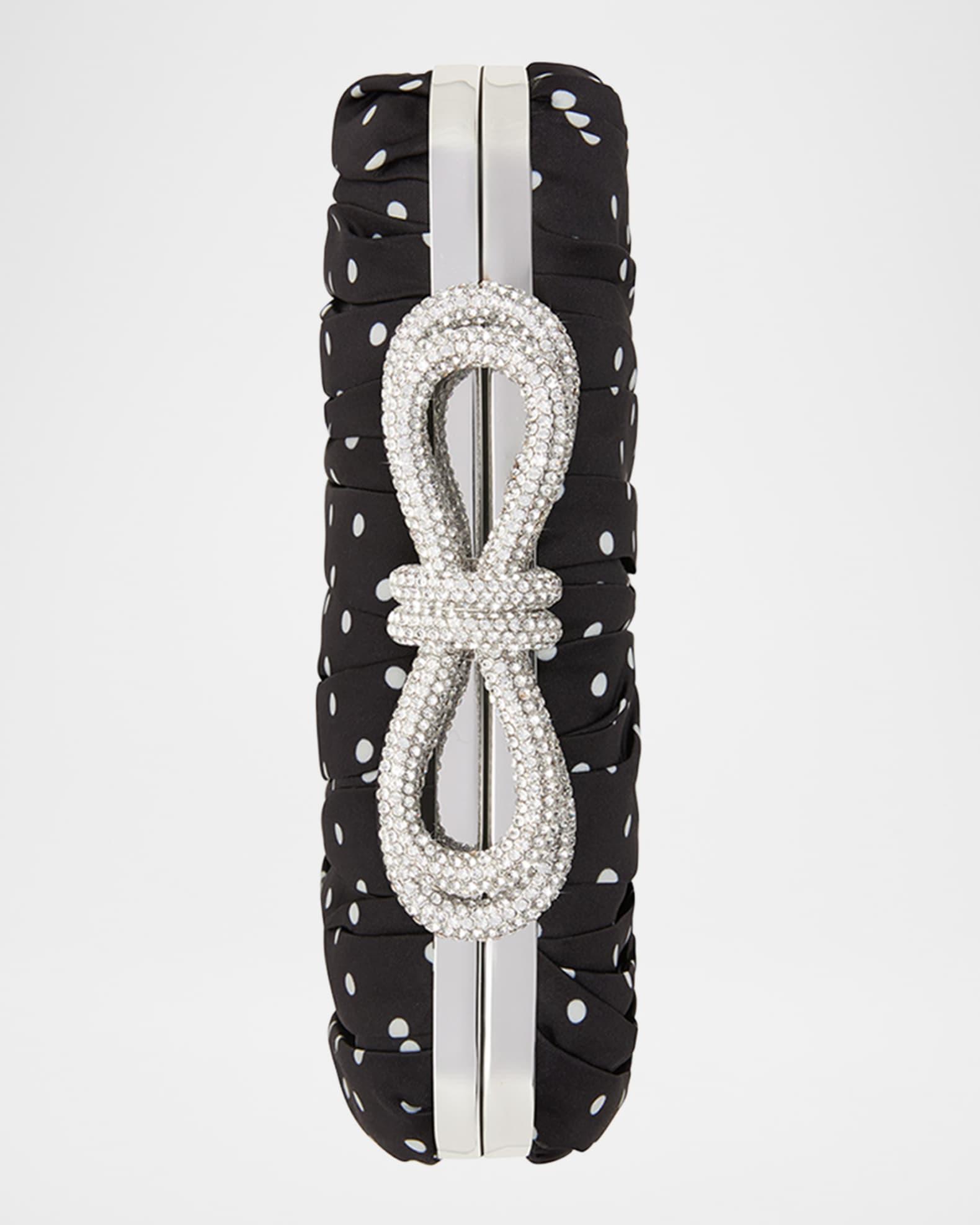 Double Bow Polka Dot Satin Clutch Bag Product Image