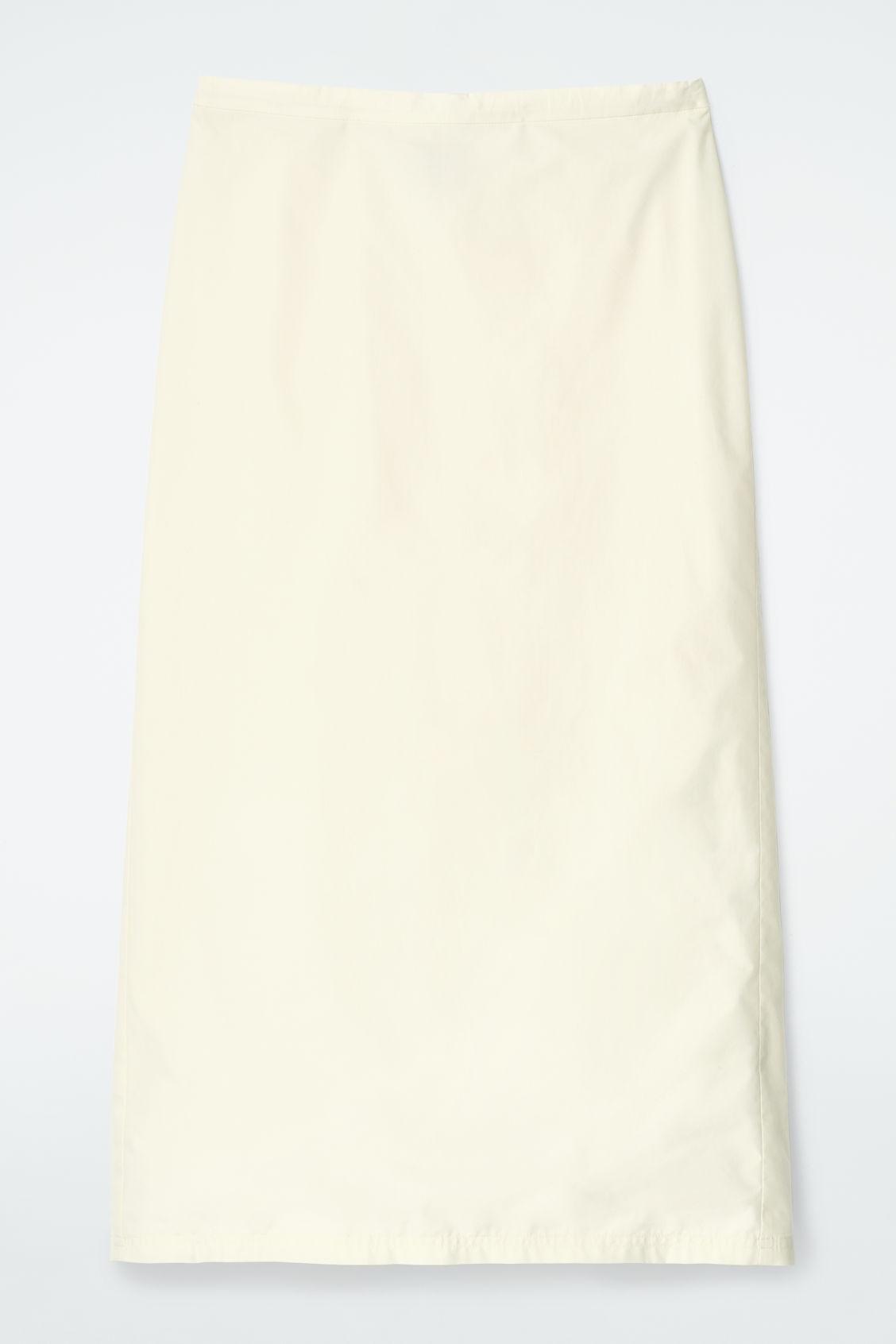 COTTON DRAWSTRING MIDI SKIRT Product Image