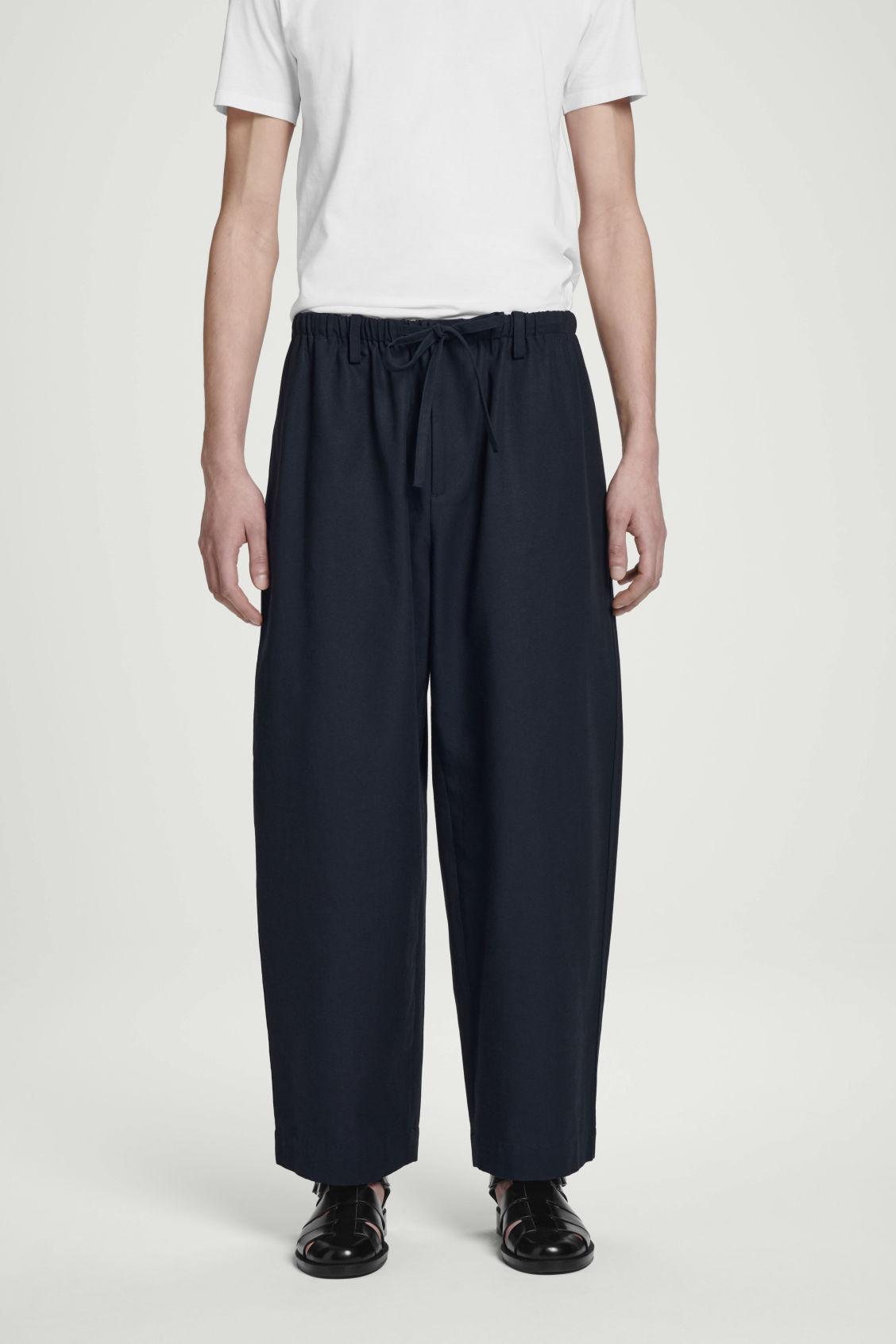 BARREL-LEG DRAWSTRING PANTS Product Image