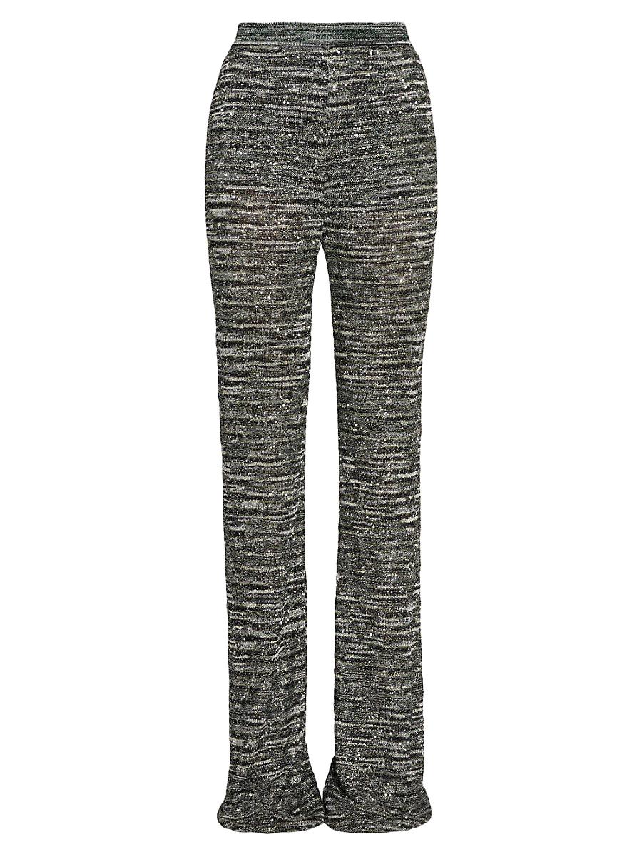 Womens Space-Dyed Sequined Trousers Product Image