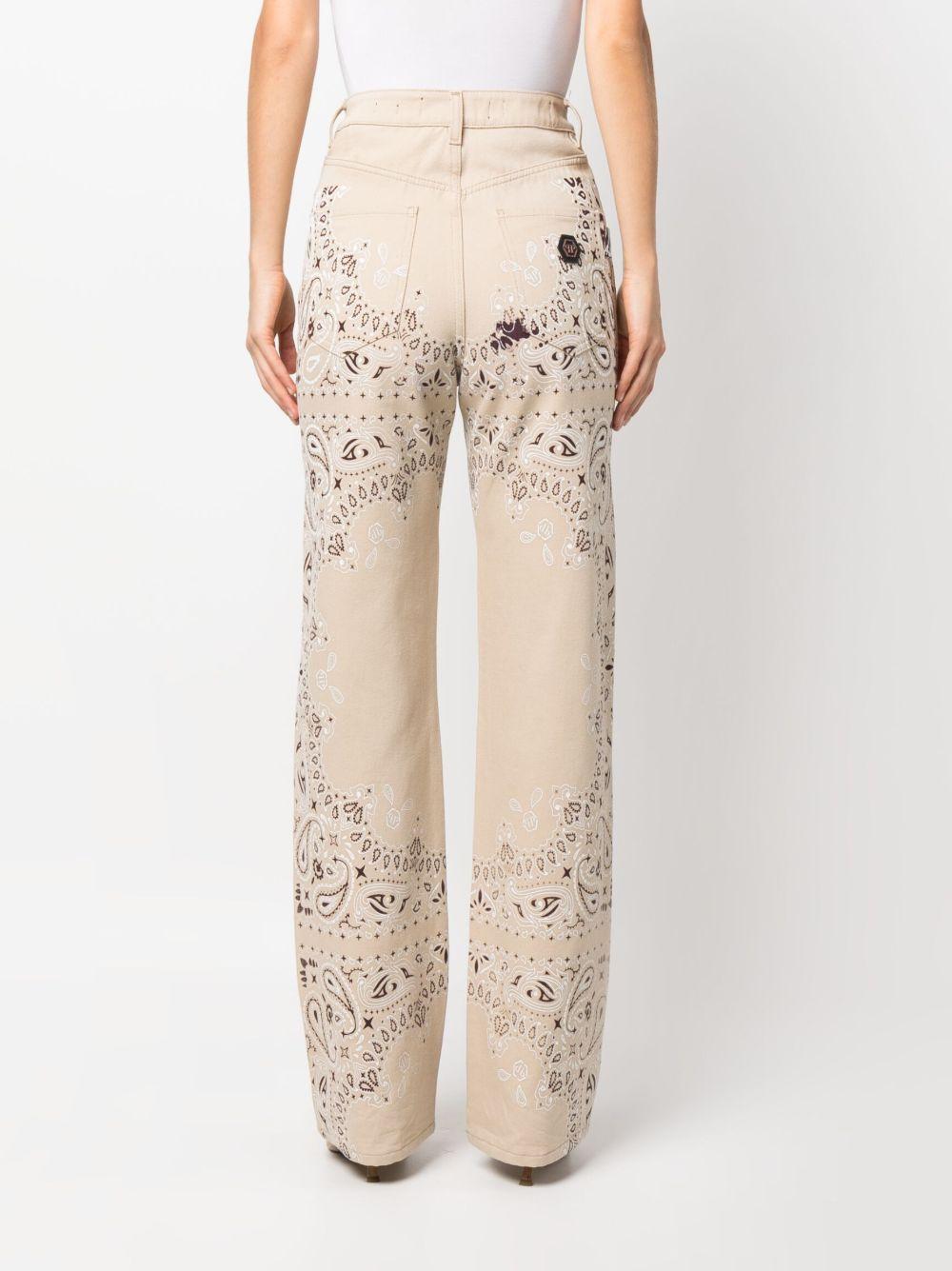 paisley-print cotton jeans Product Image