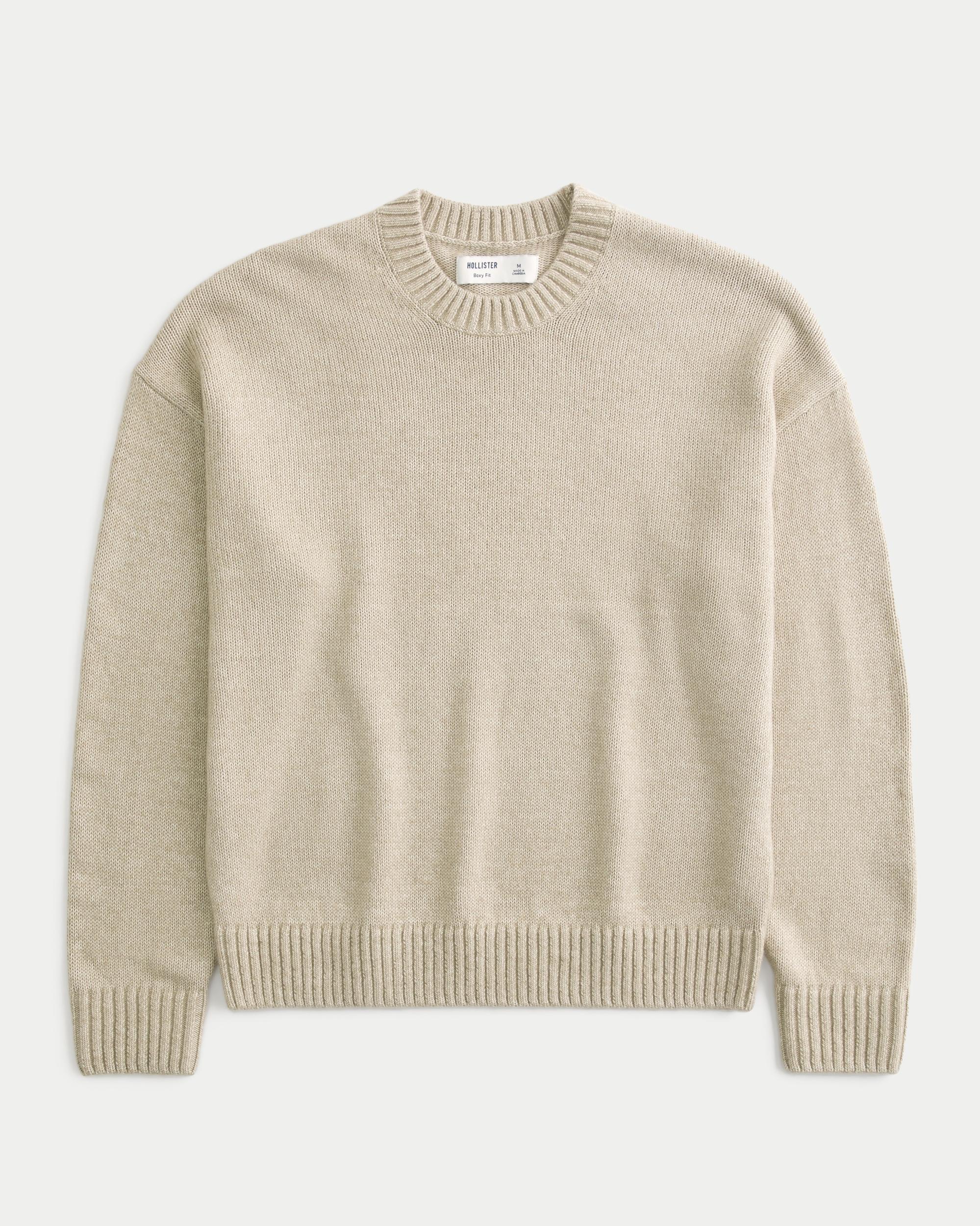 Boxy Airspun Knit Crew Sweater Product Image