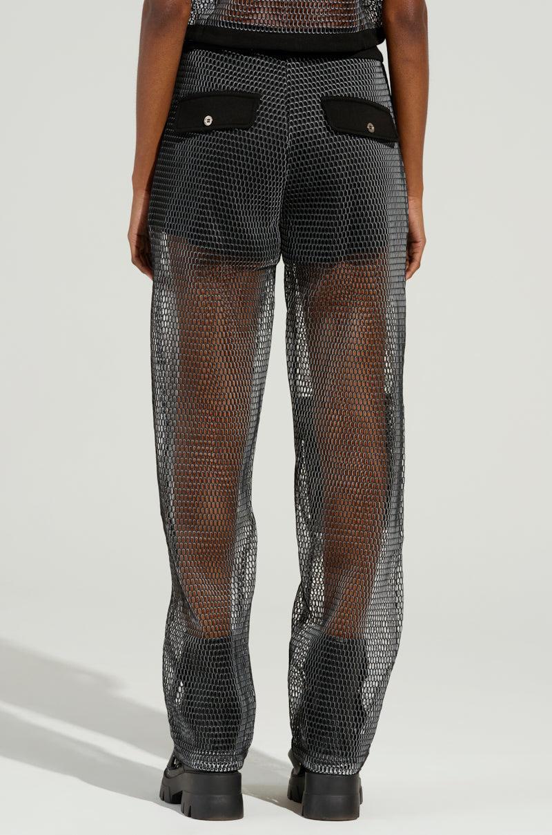STEPHANIA TRANSPARENT TROUSER IN BLACK Product Image