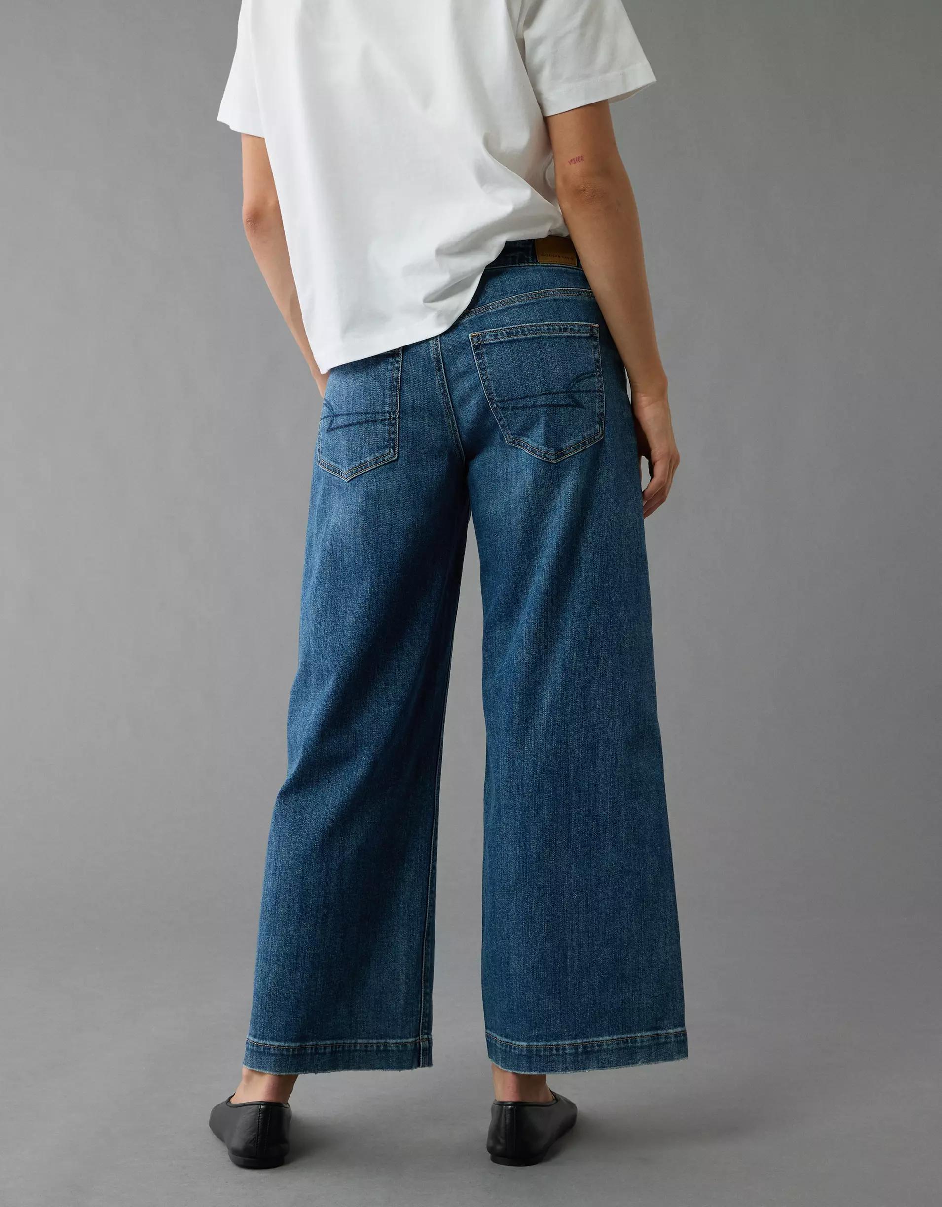 AE Stretch Low-Rise Baggy Wide-Leg Crop Jean Product Image