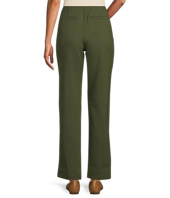Intro Veronica Double Knit Pintuck Straight Leg Pull-On Pants Product Image