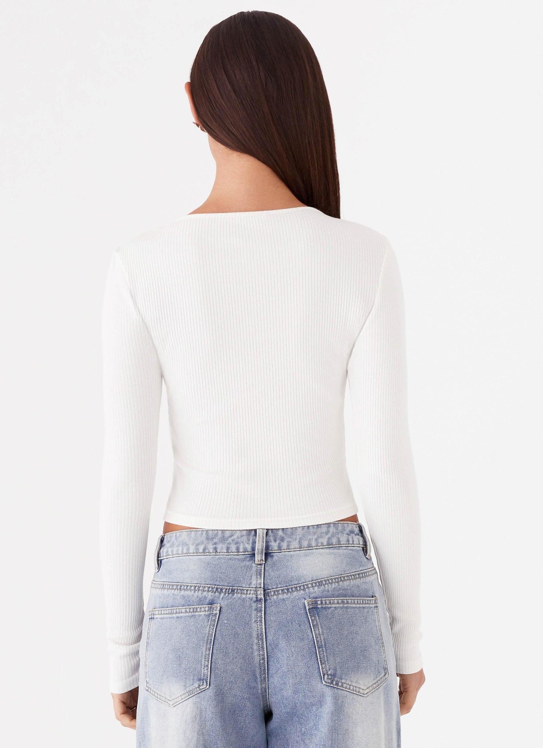 Cassius Long Sleeve Top - Ivory Product Image