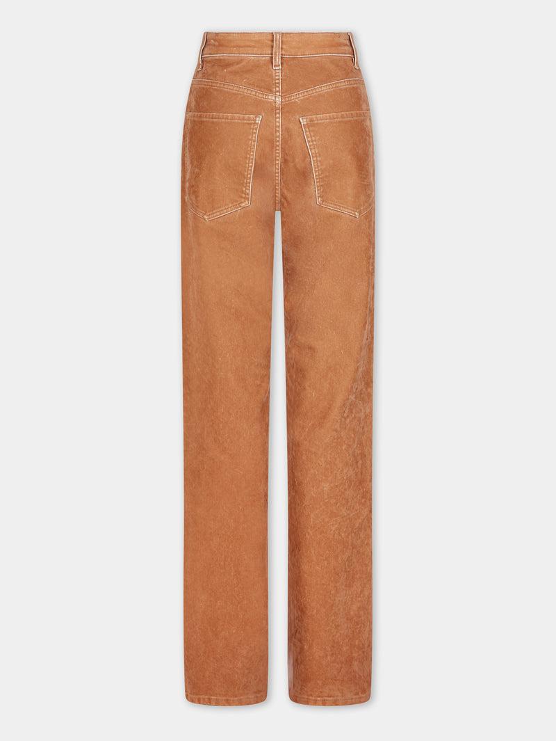 CAMEL FLARED DENIM TROUSERS Product Image