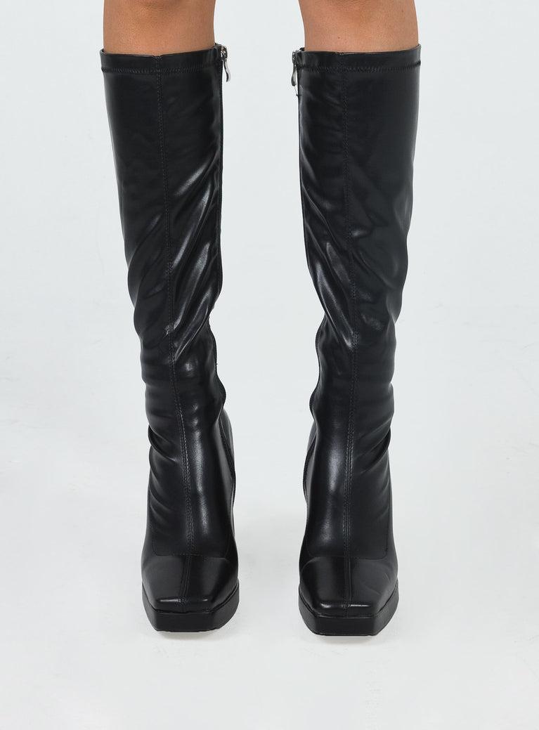 Zayas Knee High Boots Black Product Image