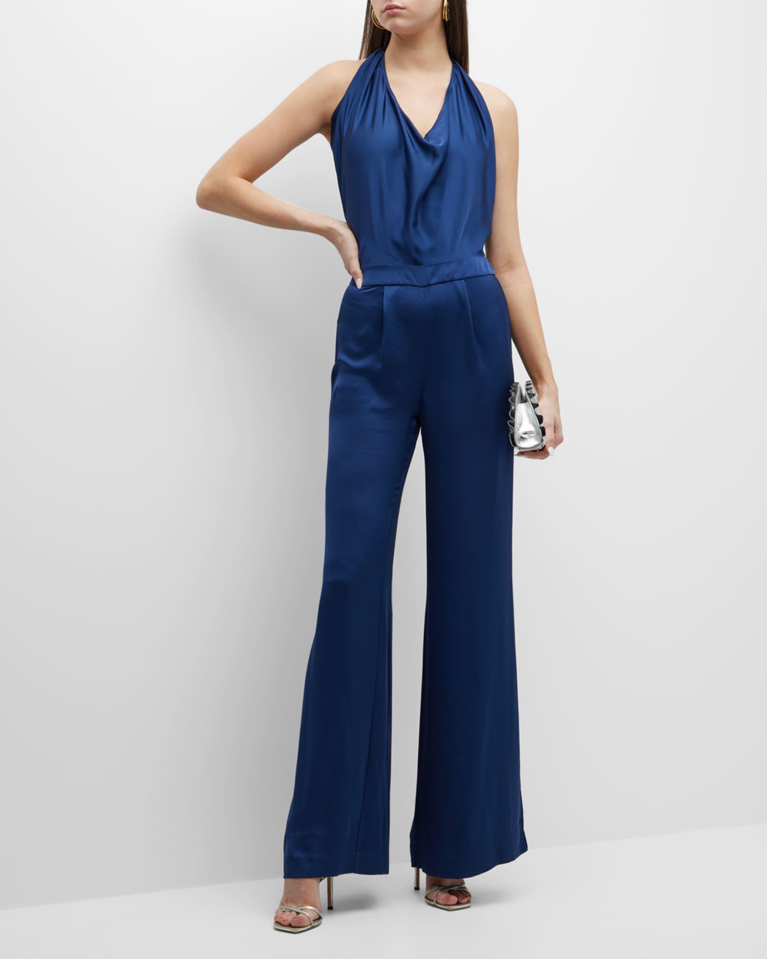 Harriet Satin Halter Jumpsuit  Product Image
