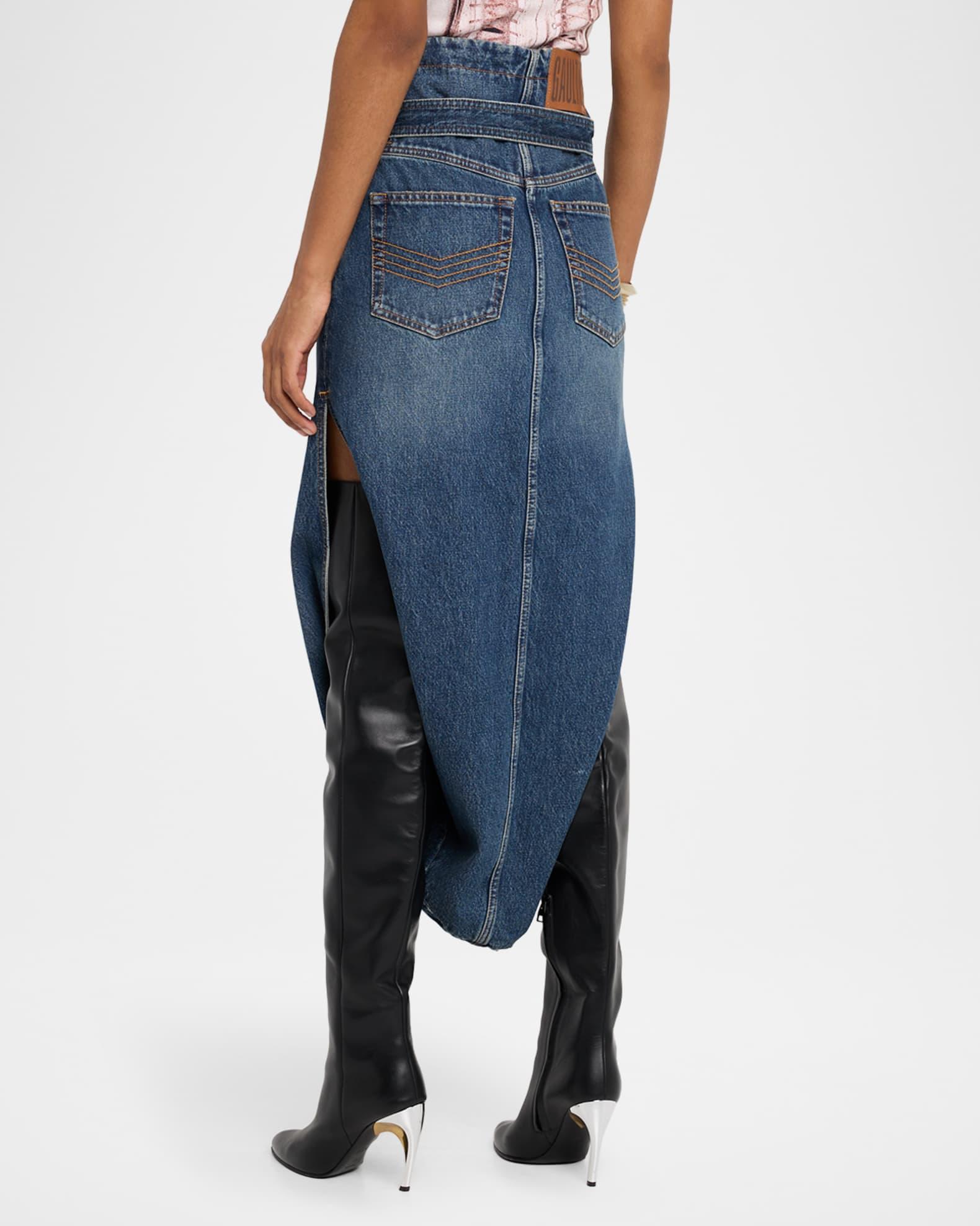 Denim Skirt with Internal Belt Product Image