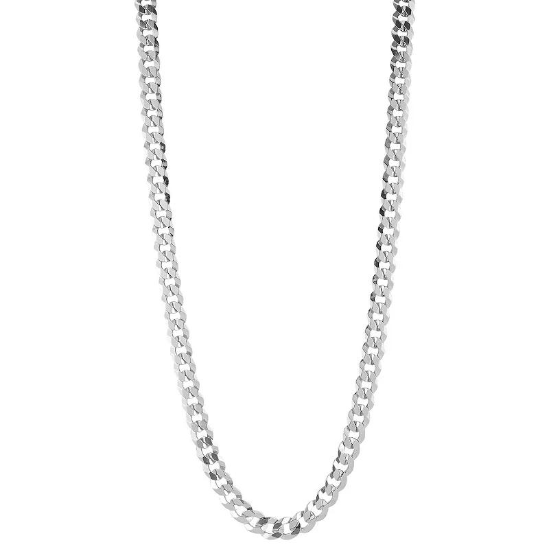 Mens Menster Sterling Silver 7 mm Curb Necklace Product Image