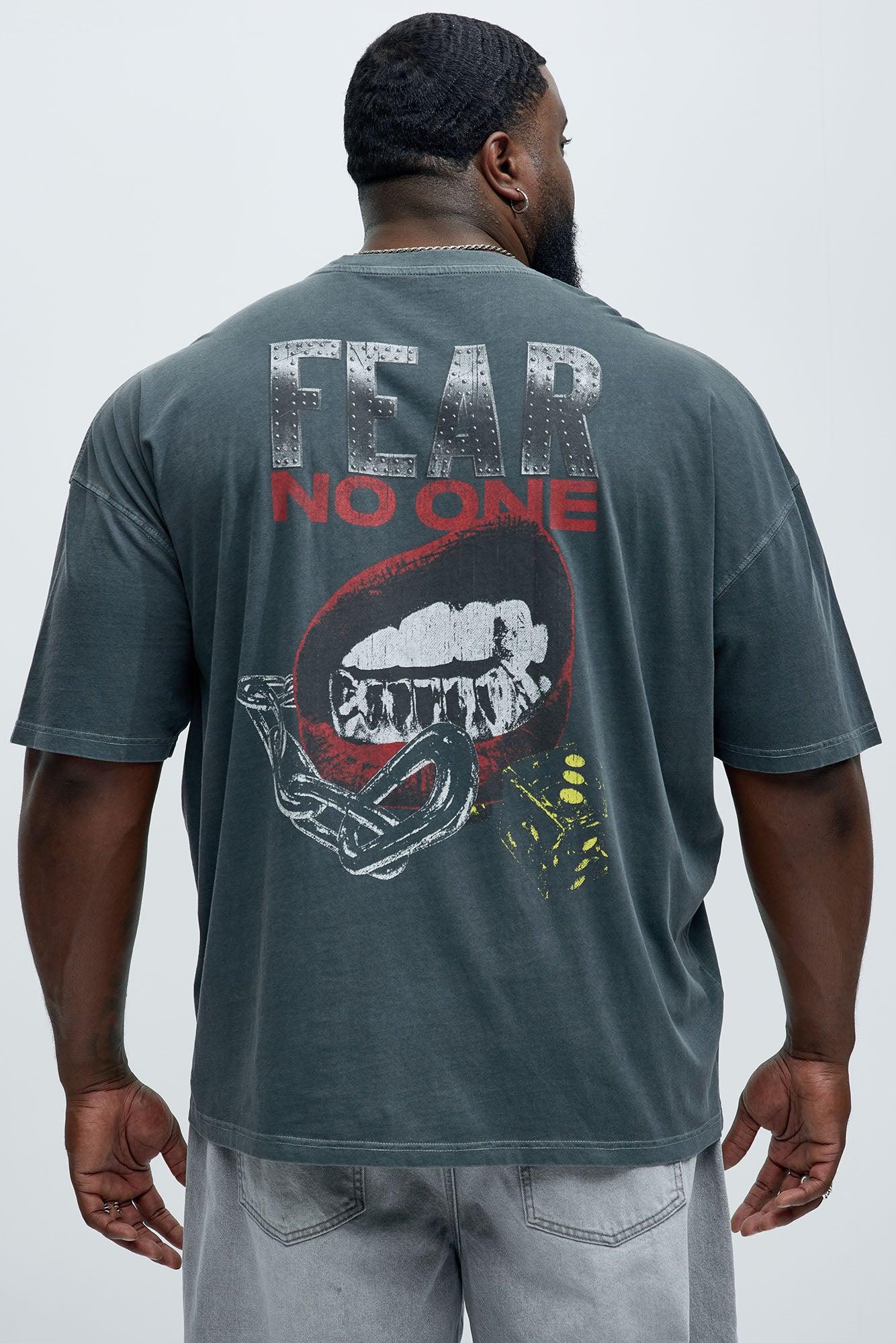 Fear No One Oversized Short Sleeve Tee - Grey Product Image