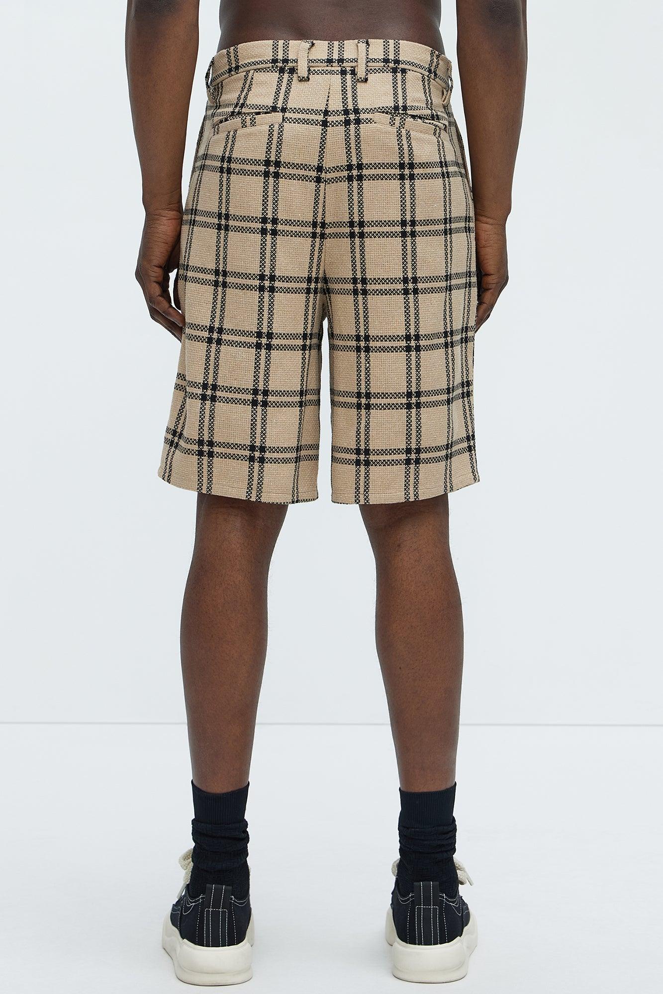 Porter Plaid Relaxed Shorts - Cream/combo Product Image