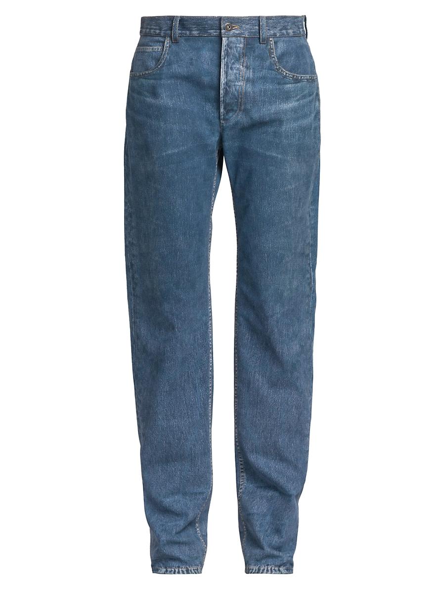 Womens Denim-Coated Leather Pants Product Image