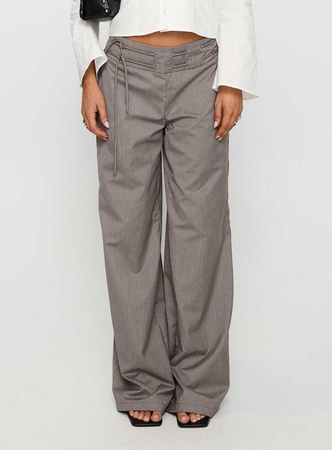 Just Have Fun Wide Leg Pant Grey Product Image