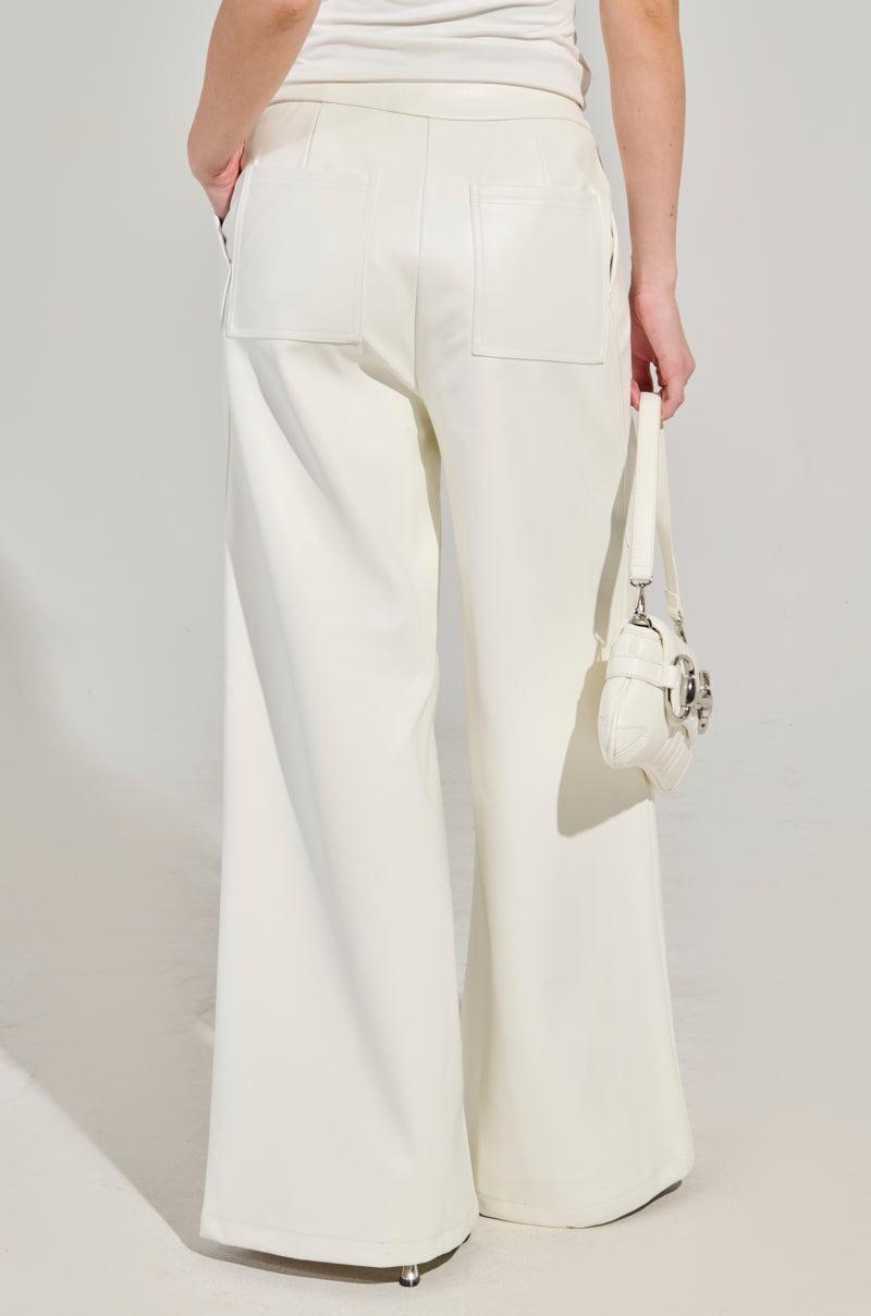 ASHLYN FAUX LEATHER PANT IN WHITE Product Image