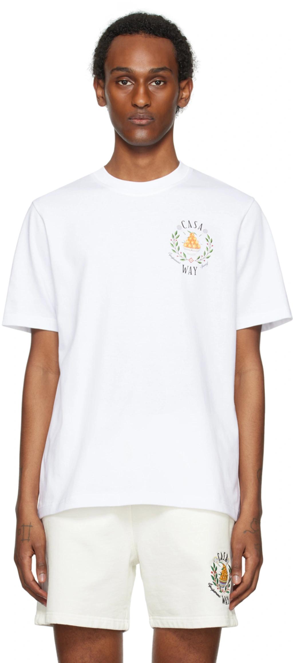 CASABLANCA Casa Way Organic Cotton T-shirt In White Product Image