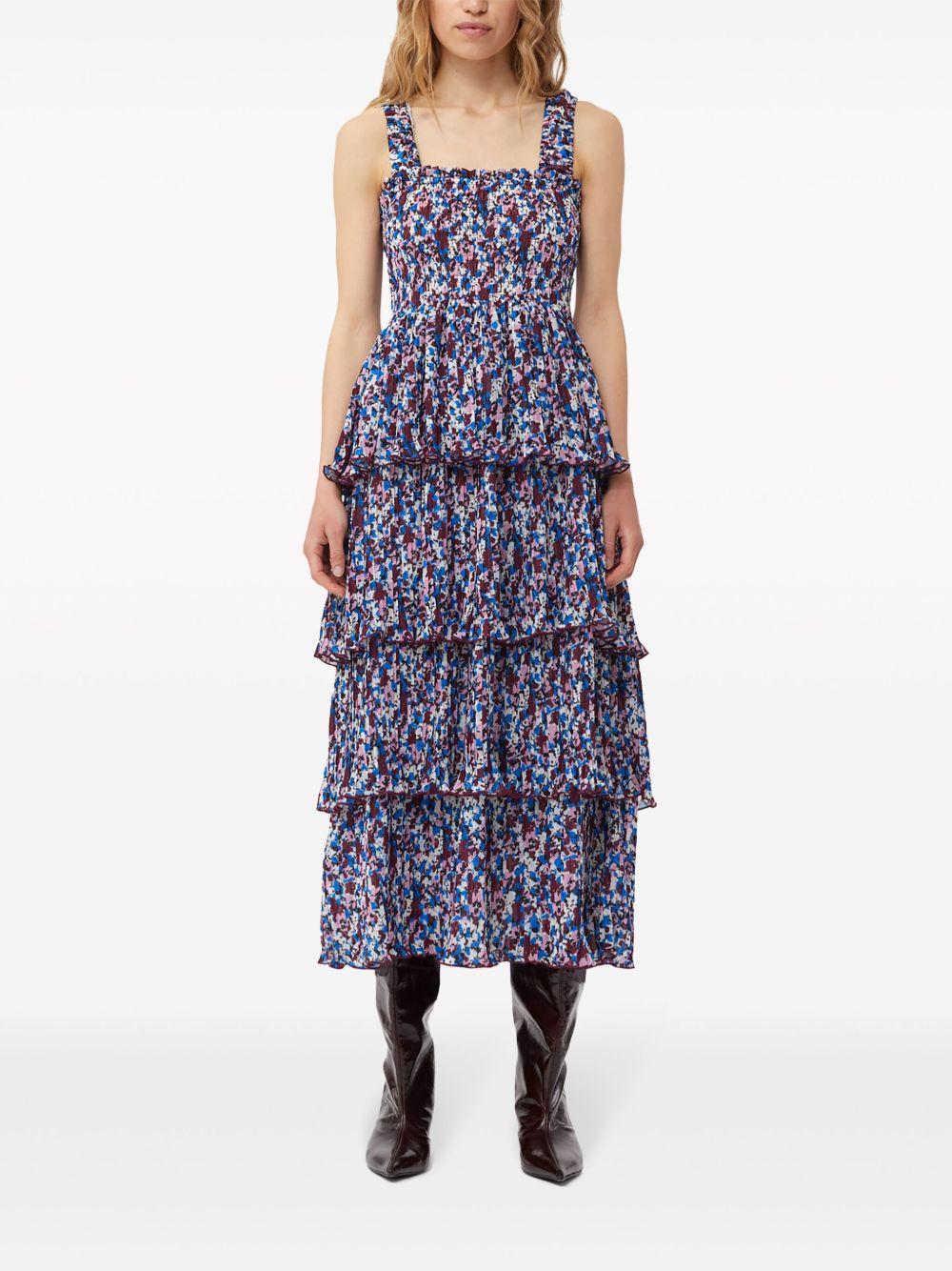 floral-print layered midi dress Product Image