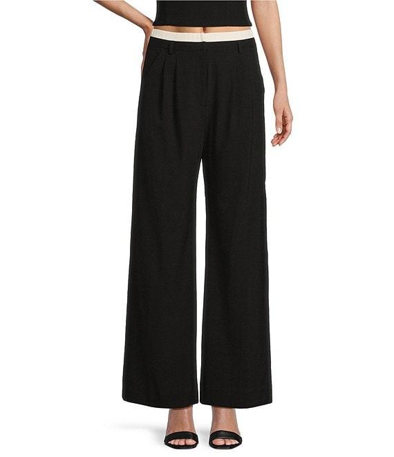 I.N. San Francisco Mid Rise Double Waistband Coordinating Wide Leg Pants Product Image