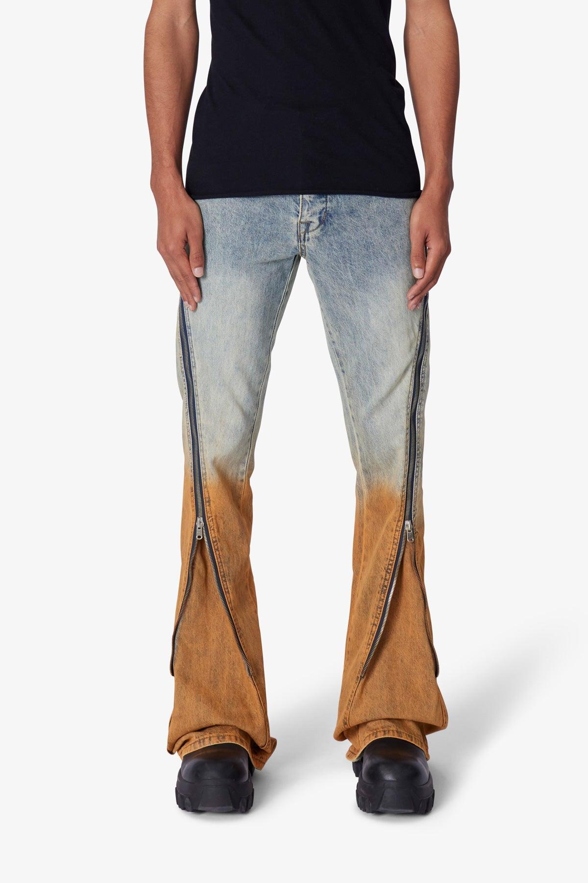 D519 Zipper Flare Denim - Light Blue Product Image