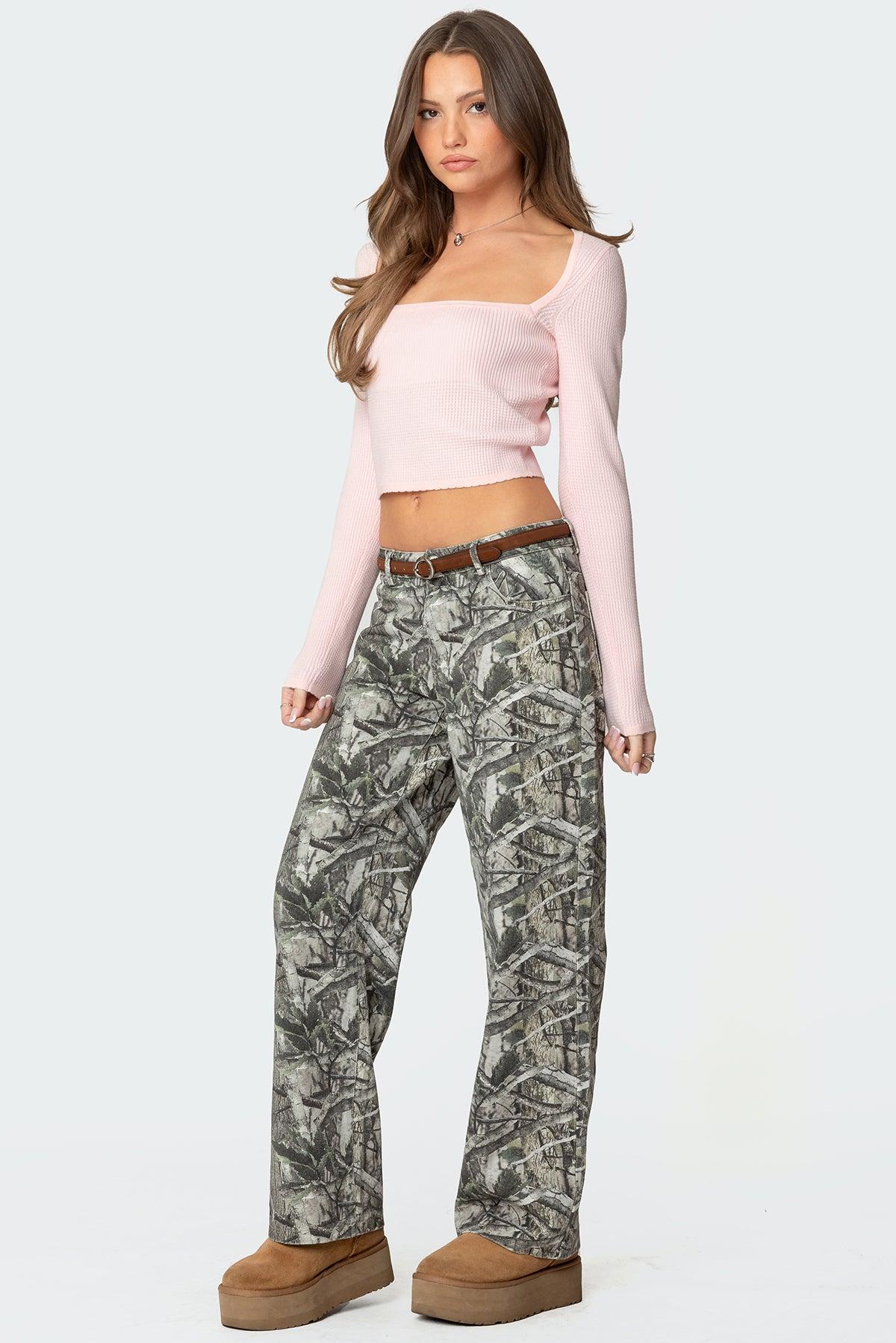 Square Neck Knit Top Product Image