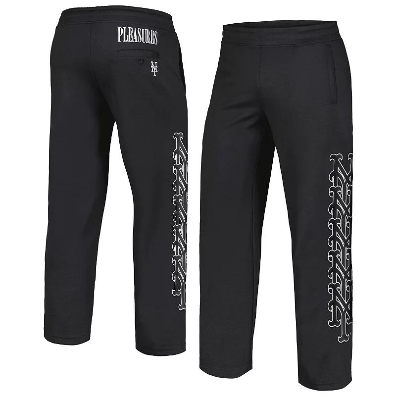 Men's PLEASURES Black New York Mets Pitcher Track Pants,  Product Image