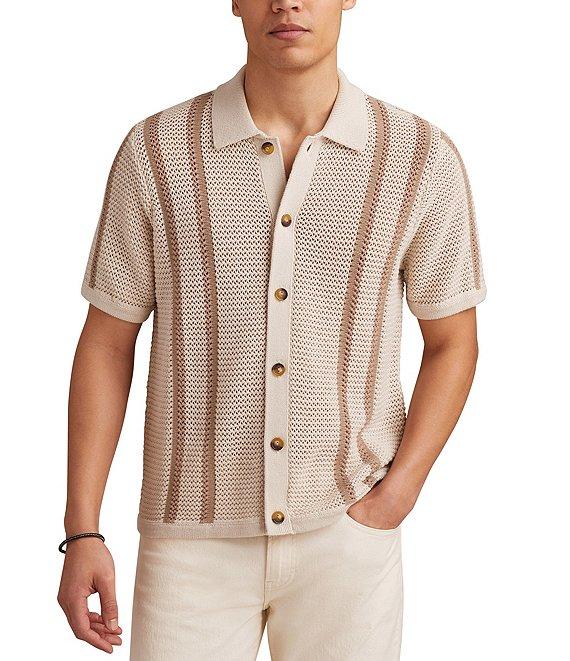 Lucky Brand Vertical Stripe Short Sleeve Polo Sweater Product Image