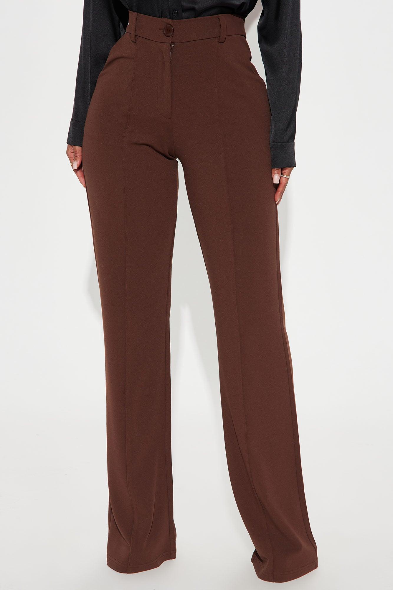 Heidi Wide Leg Trouser Pant - Chocolate Product Image