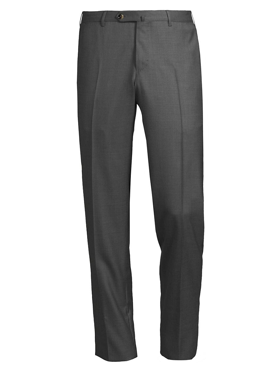 Mens Deluxe Super 160s Serge Wool Trousers Product Image