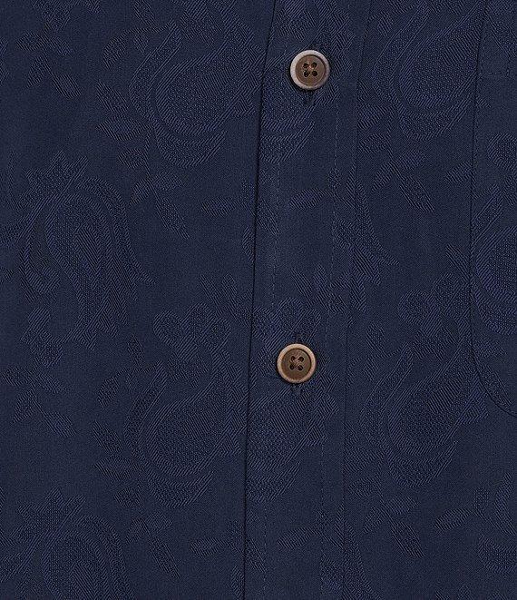 Roundtree & Yorke Short Sleeve Solid Polynosic Jacquard Sport Shirt Product Image