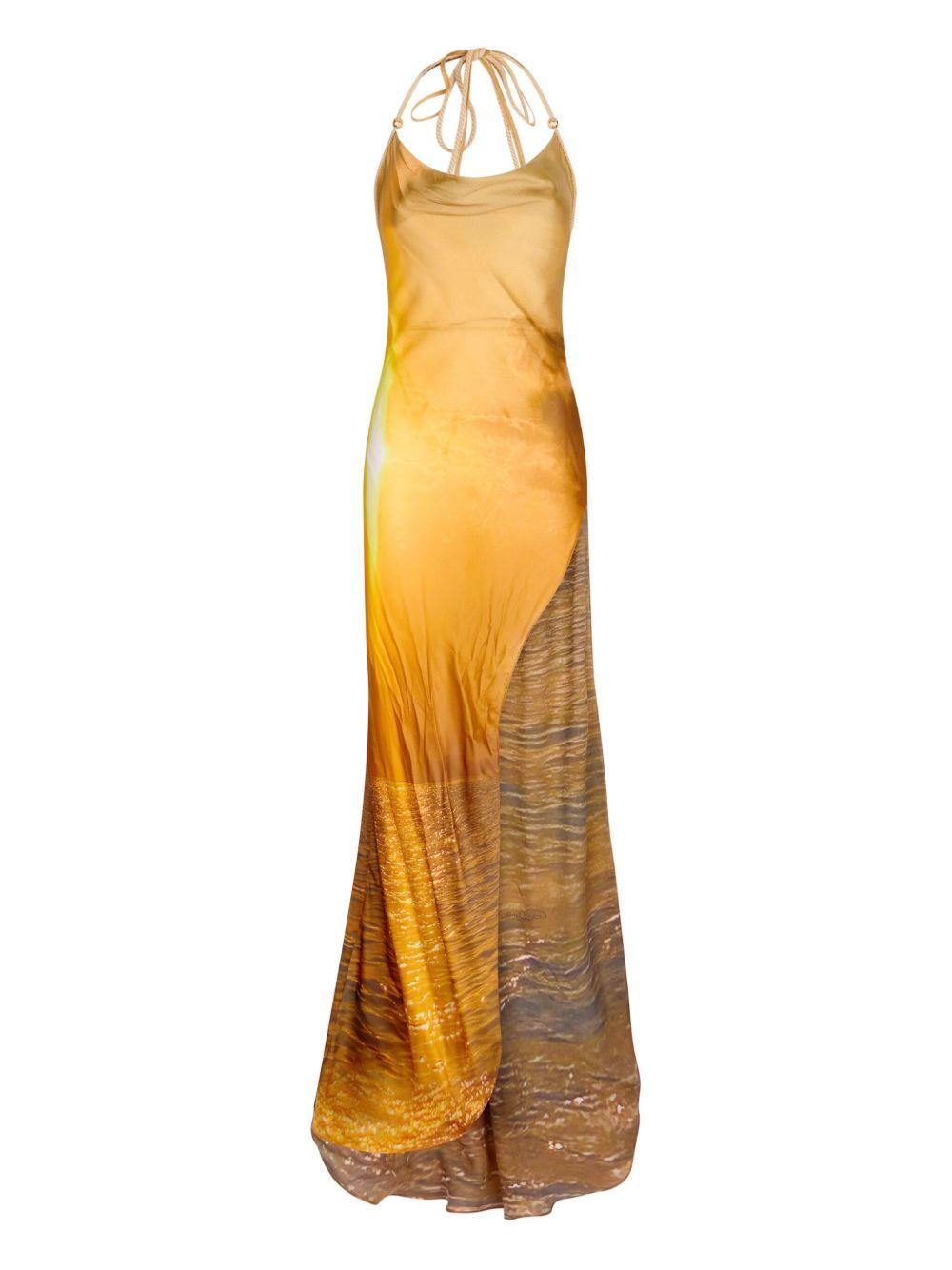sunset-print maxi dress Product Image