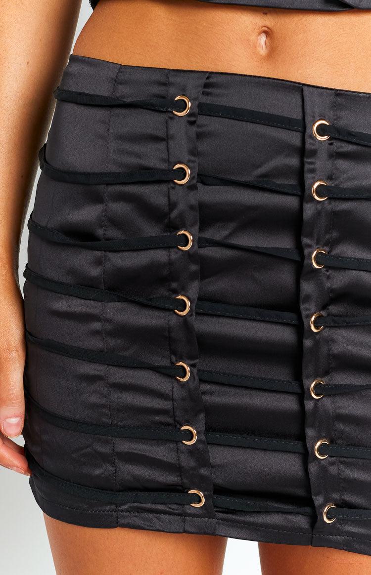 True Desire Black Mini Skirt Product Image