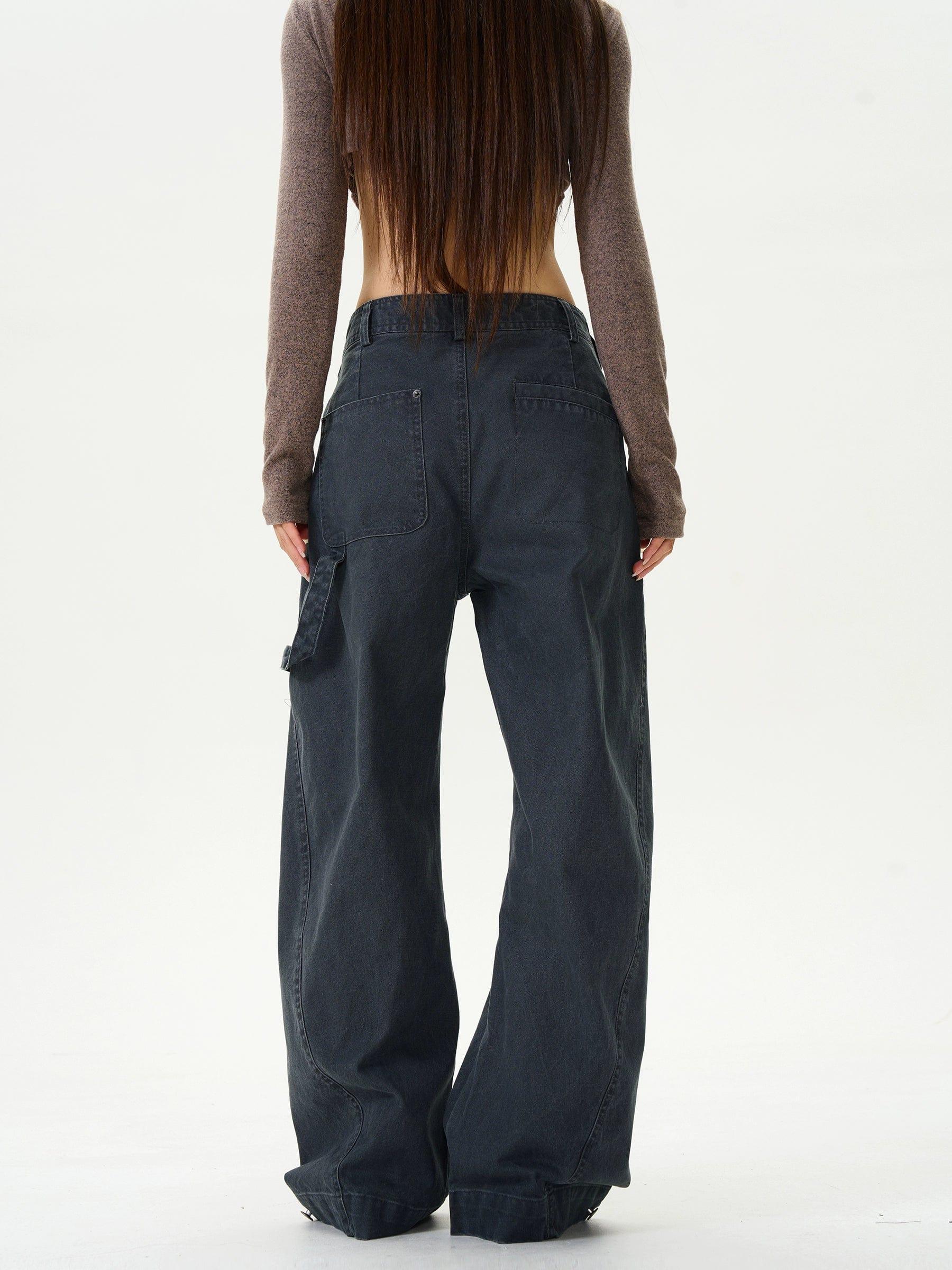 RT No. 12164 PLEATED CARPTENTER STRAIGHT PANTS Product Image