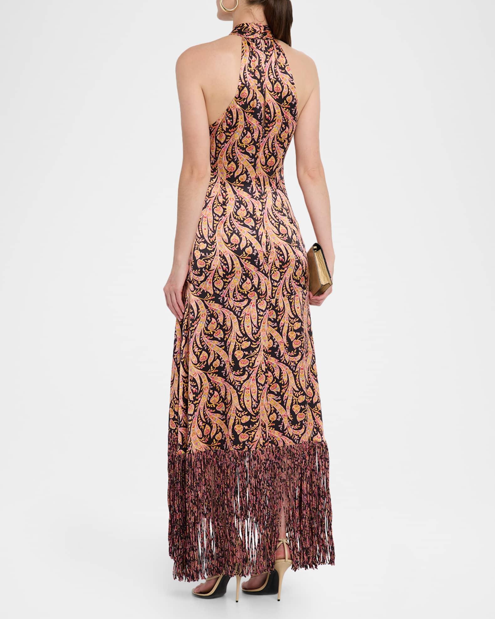 Teresa Charming Paisley Fringe Maxi Dress Product Image